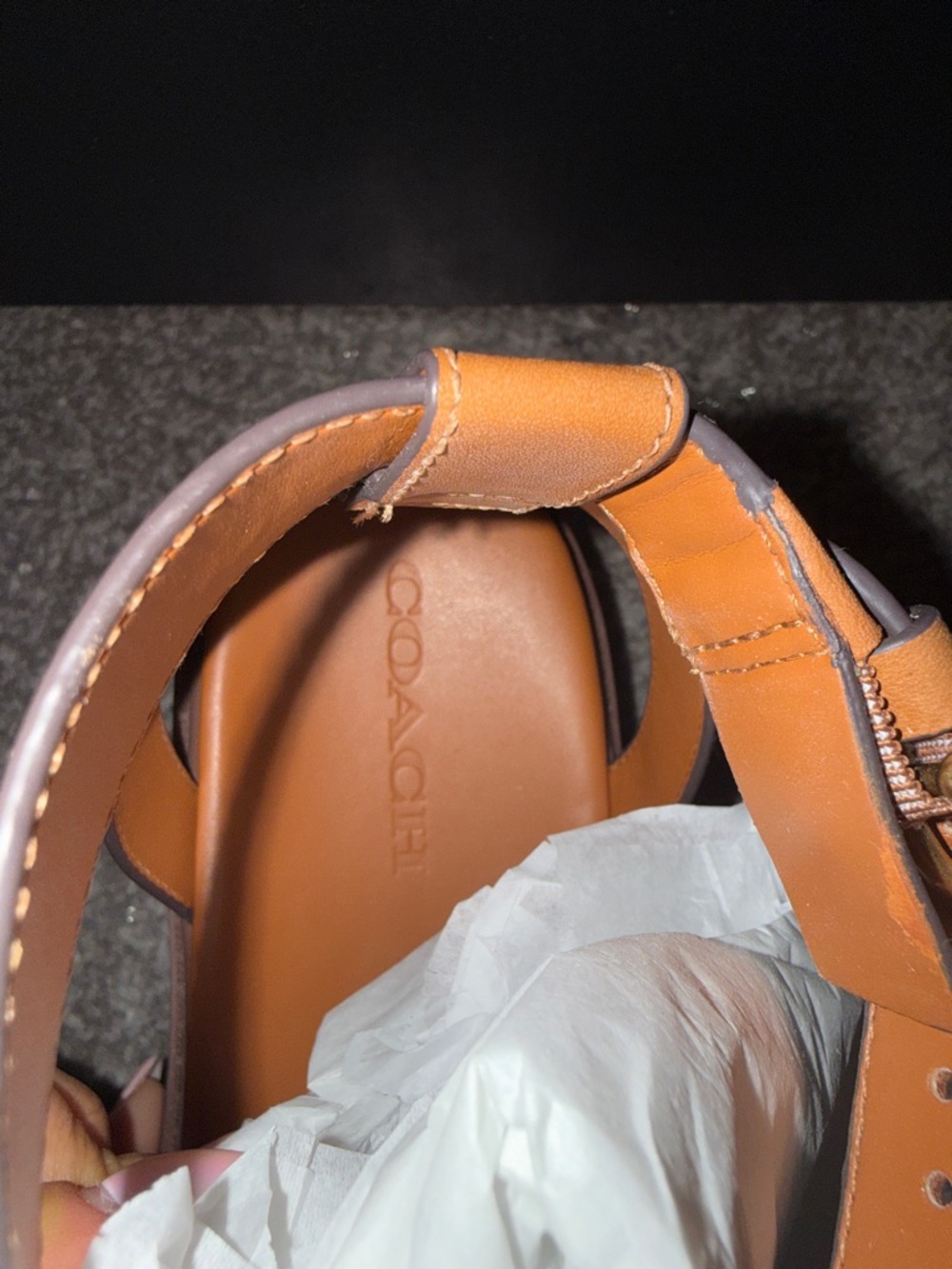 Coach Brown Leather Platform Gladiator Sandals with Gold-Tone Hardware - Picture 2 of 10